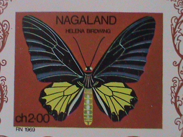 ​NAGALAND: 1969, COLORFUL LOVELY BEAUTIFUL BUTTERFLY MNH S/S SHEET