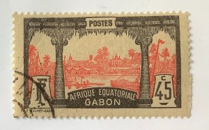 Gabon 1922 Scott 65 used - 45c,  View Libreville