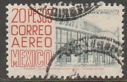 MEXICO C217 $20Pesos 1950 Definitive 2nd Printing wmk 300 HORIZ USED F-VF (1028)