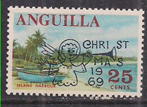 Anguilla 1969 QE2 25ct Christmas Island Harbour Ovpt MM SG 65 ( B422 )