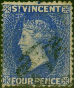 St Vincent 1882 4d Dull Ultramarine SG41a Wmk Reversed Good Used