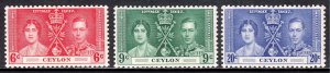 Ceylon - Scott #275-277 - MH - SCV $8.00