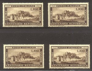 ITALY #518 Mint NH - 1949 100 l Centenary