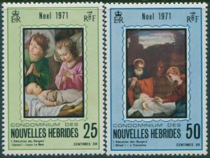 New Hebrides French 1971 SGF167-F168 Christmas set MNH