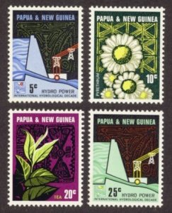 Papua New Guinea Sc# 241-4 MNH Hydro Power / Flowers / Tea