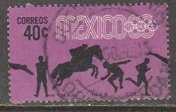 MEXICO 991, 40¢ Pentathlon 4th Pre-Olympic Set Used SINGLE. F-VF. (743)