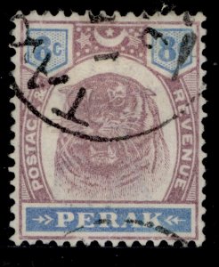 MALAYSIA - Perak QV SG71, 8c dull purple & ultramarine, VERY FINE USED.