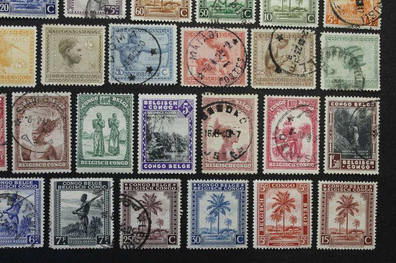 Stamps Early  Belgium Congo Collection of 43 MVLH & Used Some With Great CDS