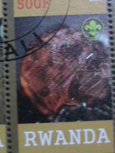 RWANDA-2009- WORLD FAMOUS MINERIALS & PREHISTORY ANIMALS CTO SHEET VERY FINE