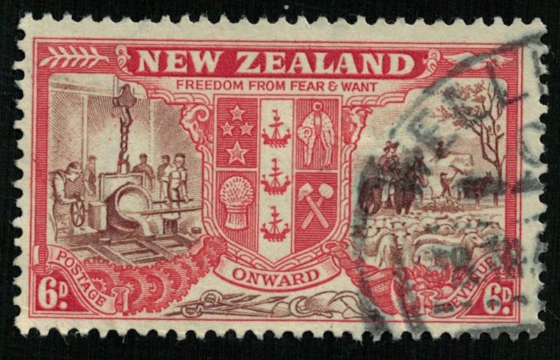 1946, Peace Issue, New Zealand 6D SG #674 (T-7846)