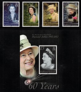 FALKLAND ISLANDS 2012 Diamond Jubilee; Scott 1047-51, SG 1211-15; MNH