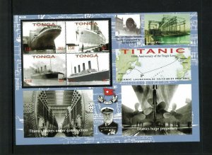 Wholesale Lot Tonga #1178 Titanic. Perforated Mini Sheet. Cat.176.00 (11x16.00)
