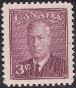 Canada 1949 MNH Sc #286 3c George VI with 'Postes-Postage'