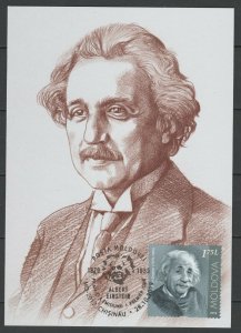 Moldova 2019 Gandhi, Da Vinci, Einstein, Braille Maximum Card