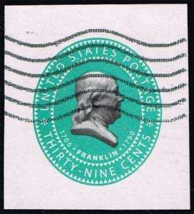 US #U659 Benjamin Franklin; Used Cut Square (0.40)