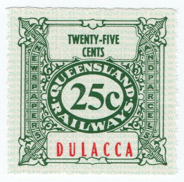 (I.B) Australia - Queensland Railways : Parcel Stamp 25c (Dulacca)