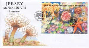 Jersey 2010 Marine Life Miniature Sheet, on official FDC