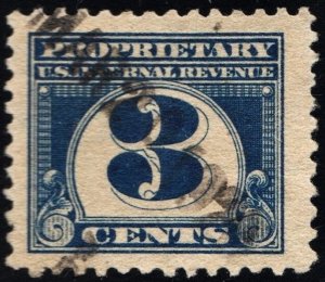 RB67 3¢ Proprietary Stamp (1919) Used
