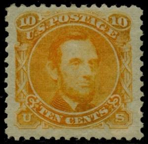 #116-E1 XF JUMBO OG HR 10¢ ESSAY ON STAMP PAPER BQ1724