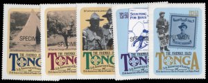 Tonga #504-508S, 1982 Boy Scouts, complete set, overprinted Specimen, never h...