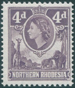 Northern Rhodesia 1953 4d slate-lilac SG66 unused