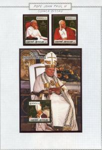 POPE JOHN PAUL II LOT GUINEA BISSAU  OF STAMPS AND SOUVENIR SHEETS  MINT NH 