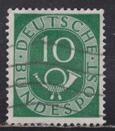 Germany 675 Post Horn 10pf 1951