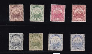 BERMUDA # 81-96 VF-MLH/MH 1922-34, CARVEL & KGV, ISSUES ¼d to 10sh 2½d L/USED