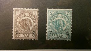 Somalia (Italy) 1906-1907 Scott# 10, #11 complete Fine Light Hinge