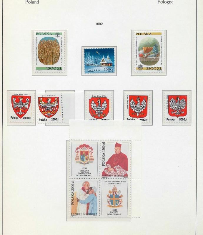 POLAND 1992 Art Pope Sport MNH+Sheets (Appx 50) (St 572