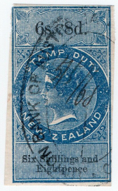 (I.B) New Zealand Revenue : Stamp Duty 6/8d (inverted watermark)