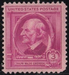 SC#861 3¢ Famous Americans: Ralph Waldo Emerson Single (1940) MNH