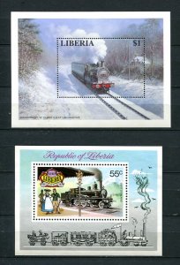 Liberia 6 Souvenir Sheets MNH : LOCOMOTIVE 8189