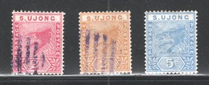 Malaya - Sungei Ujong, Scott #31-33  VF, Used, CV $45.00 ..... 6110002