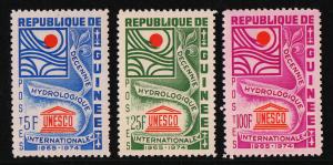 Guinea Hydrological Decade (Scott #433-35) MLH