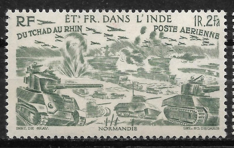 Doyle's_Stamps: French India 1946 Chad to the Rhine Set C8** to C13**