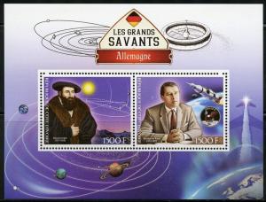 IVORY COAST 2017 GERMAN  SCIENTISTS KEPLER & von BRAUN SHEET OF TWO  MINT NH