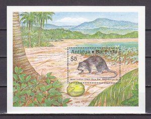 Antigua. Scott cat. 1237. West Indies Rice Rat s/sheet.