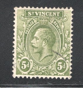 St. Vincent, Scott #126   VF, Used, George V,  CV $7.75  .... 6050076