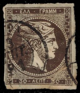 Greece #51a Hermes - Black Brown Shade; Used