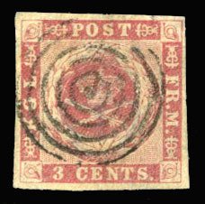United States Possessions, Danish West Indies #2 Cat$65, 1866 3c rose, used