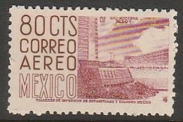 MEXICO C213, 80¢ 1950 Definitive 2nd Printing wmk 300 HORIZ. MINT, NH. F-VF.