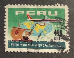 Peru 1969 Scott C239 used - 4.00S,   APSA's first flight to Europe