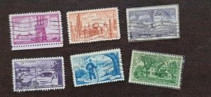 US Scott #1017-1028; 12 used stamps of 1953; sound, off paper, most VF or better
