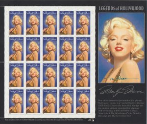 U.S.  Scott# 2967 1995 Marilyn Monroe signed by Designer Michael Deas MNH S/S