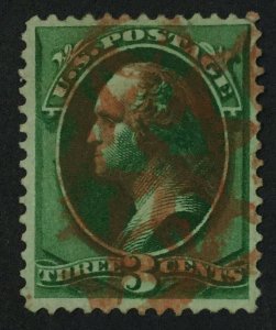 MOMEN: US STAMPS #158 RED NYFM USED LOT #71911*