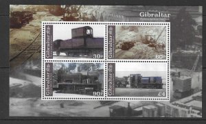 GIBRALTAR 2023 TRAINS ON THE ROCK  M/S MNH