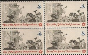 US 1477 Spirit of Independence Posting a Broadside 8c block (4 stamps) MNH 1973