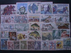 ​CZECHOSLOVAKIA 32- DIFFERENTS PICTORIAL USED STAMPS VF HIGH CAT. VALUE