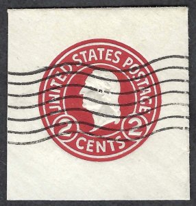 United States #U429f 2¢ Washington (1916). Carmine. Die 7. Cut square. Used